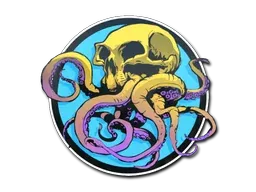 StickerSunset Ocean Tentaskull